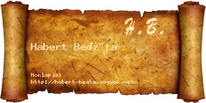 Habert Beáta névjegykártya